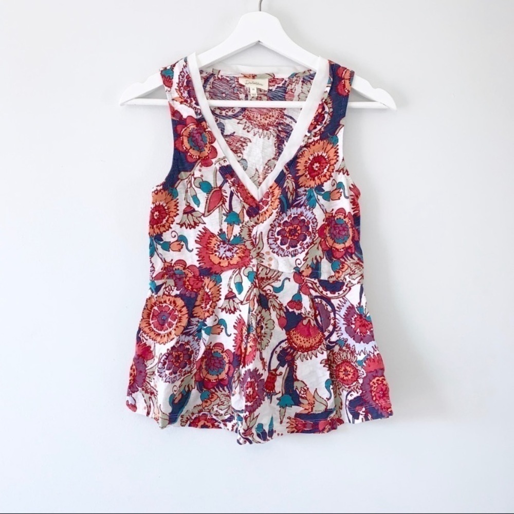 Anthropologie Deletta Amalia floral peplum tank top XS